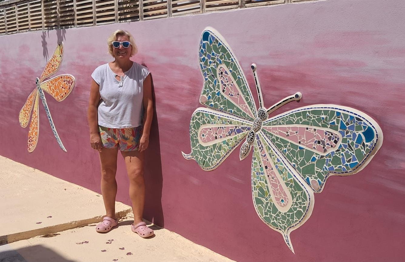 Tanja with their mosaic